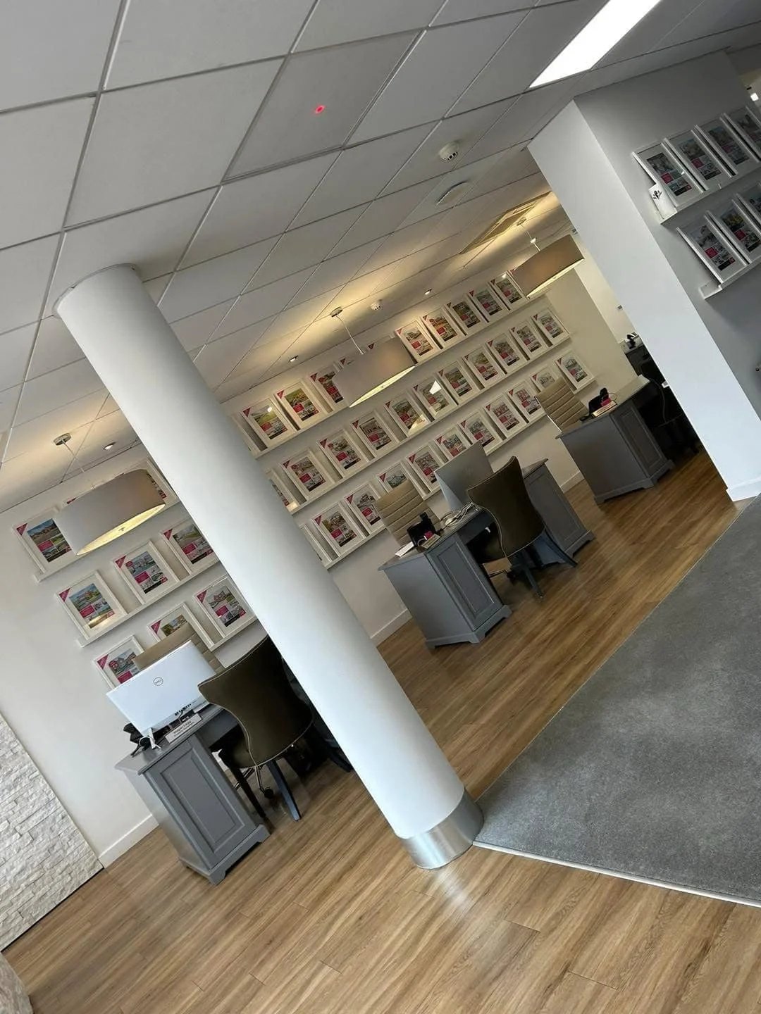 Cleaned office desks, chairs and display wall